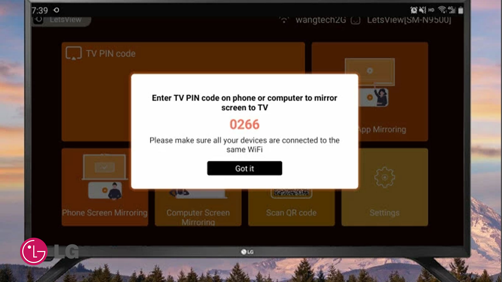 اتصال با استفاده از برنامه LetsView