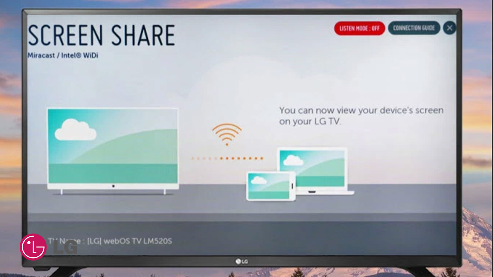 اشتراک گذاری صفحه نمایش ال جی