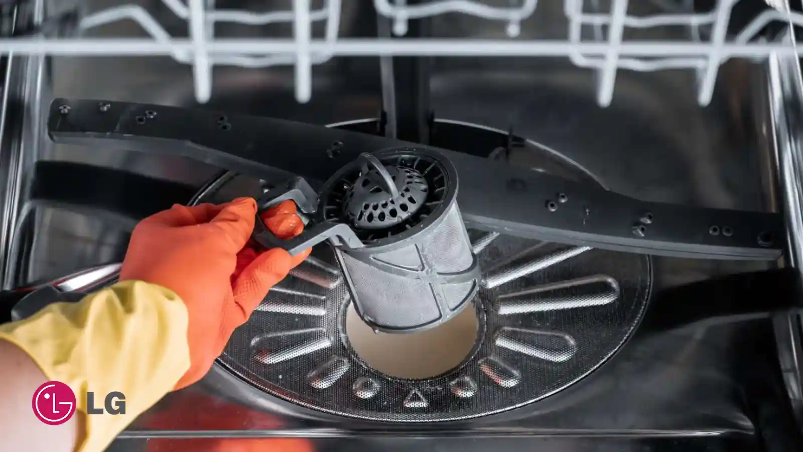 تمیز کردن فیلتر ماشین ظرفشویی ال جی